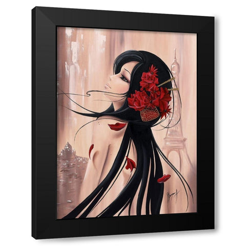 Lilou Paris et romance I Black Modern Wood Framed Art Print by Rhumeur, Aurelie