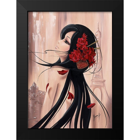 Lilou Paris et romance I Black Modern Wood Framed Art Print by Rhumeur, Aurelie