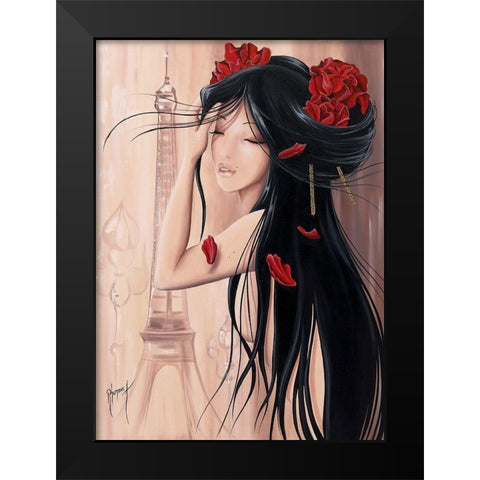 Lilou Paris et romance II Black Modern Wood Framed Art Print by Rhumeur, Aurelie