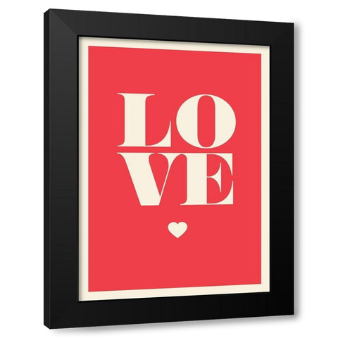 Love en rouge Black Modern Wood Framed Art Print with Double Matting by Braun Studio