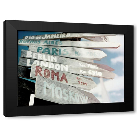 Allons Y Black Modern Wood Framed Art Print with Double Matting by Braun Studio