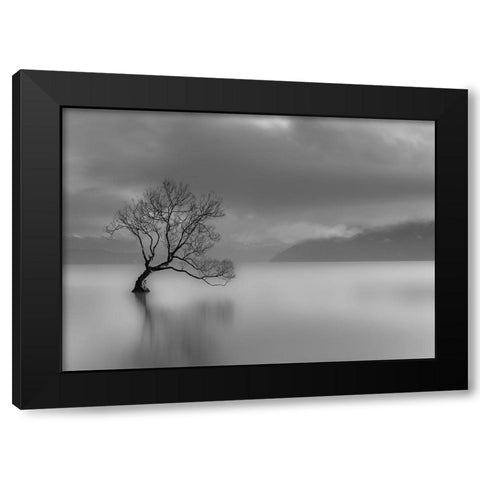 Larbre du lac Black Modern Wood Framed Art Print by Braun Studio