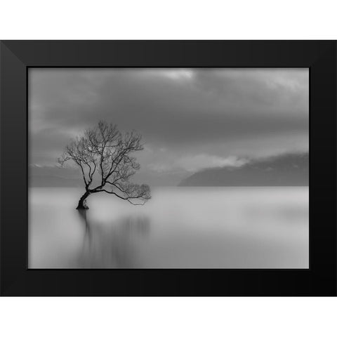 Larbre du lac Black Modern Wood Framed Art Print by Braun Studio