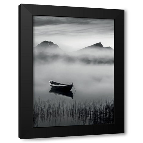 The Small Boat Black Modern Wood Framed Art Print with Double Matting by Braun Studio