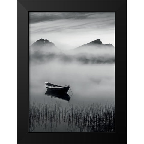 The Small Boat Black Modern Wood Framed Art Print by Braun Studio