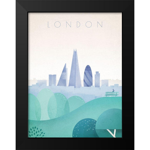 London Black Modern Wood Framed Art Print by Atelier Editions Braun