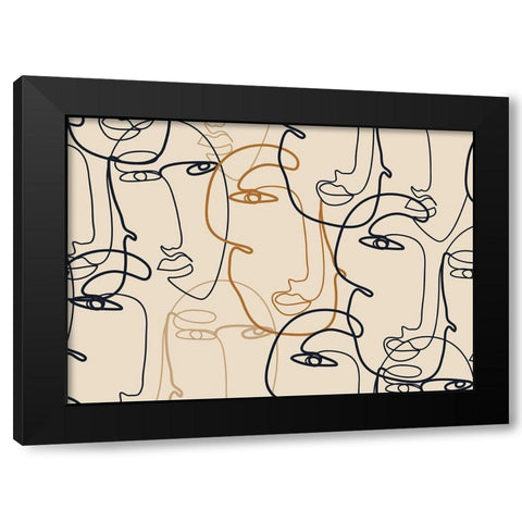 Profils Black Modern Wood Framed Art Print by BRAUN Studio