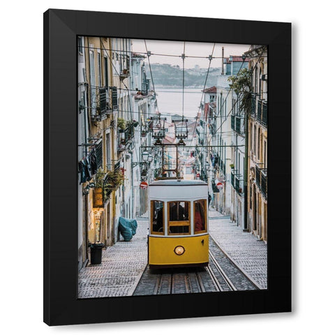 Lisbonne Black Modern Wood Framed Art Print by BRAUN Studio
