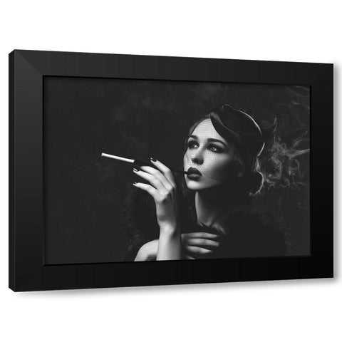 Smoke and Dream Black Modern Wood Framed Art Print by BRAUN Studio
