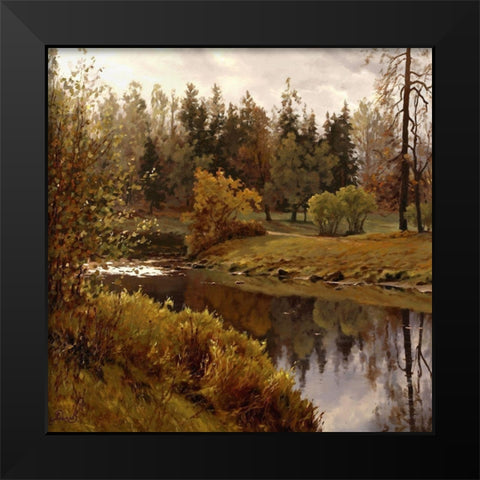 Autumn in Pavlovsk Black Modern Wood Framed Art Print by Adamov, Alexey