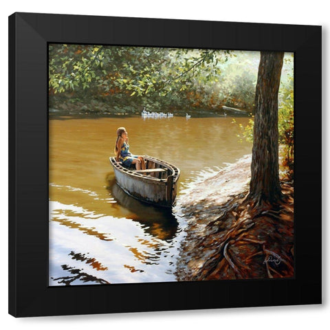 Right Noon Black Modern Wood Framed Art Print with Double Matting by Adamov, Alexey