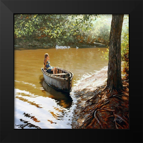 Right Noon Black Modern Wood Framed Art Print by Adamov, Alexey
