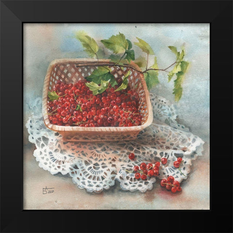 Currant Harvest Black Modern Wood Framed Art Print by Besedina, Anastasiia