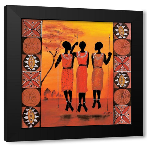 African Girls III Black Modern Wood Framed Art Print by Dahlke, Izabella
