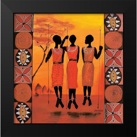 African Girls III Black Modern Wood Framed Art Print by Dahlke, Izabella