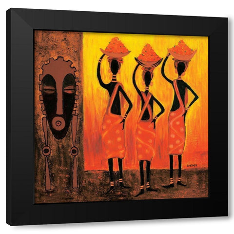 African Girls IV Black Modern Wood Framed Art Print by Dahlke, Izabella