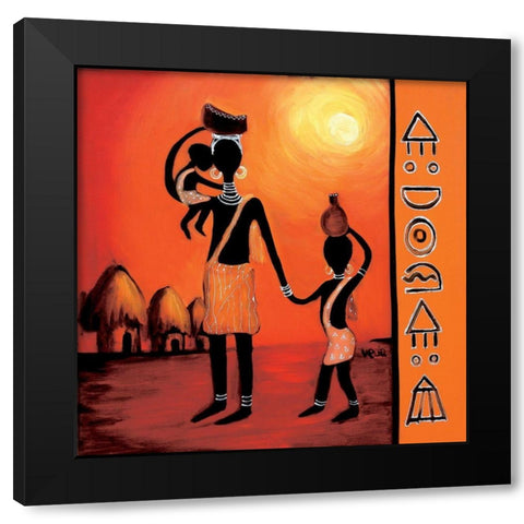 Black Family I Black Modern Wood Framed Art Print with Double Matting by Veda