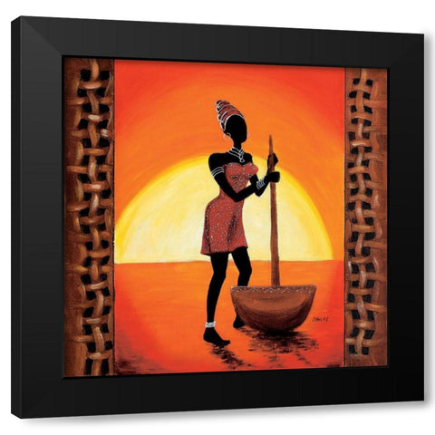 Cooking Girl I Black Modern Wood Framed Art Print by Dahlke, Izabella
