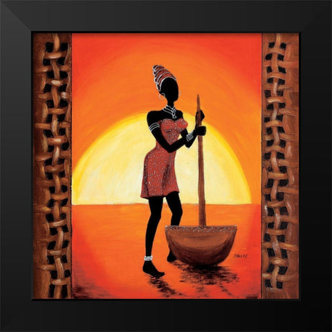 Cooking Girl I Black Modern Wood Framed Art Print by Dahlke, Izabella