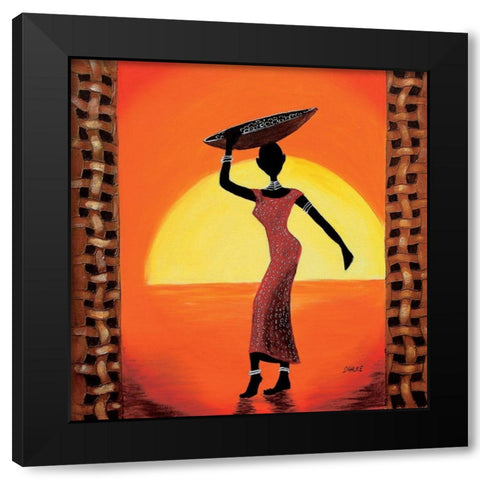 Cooking Girl II Black Modern Wood Framed Art Print with Double Matting by Dahlke, Izabella