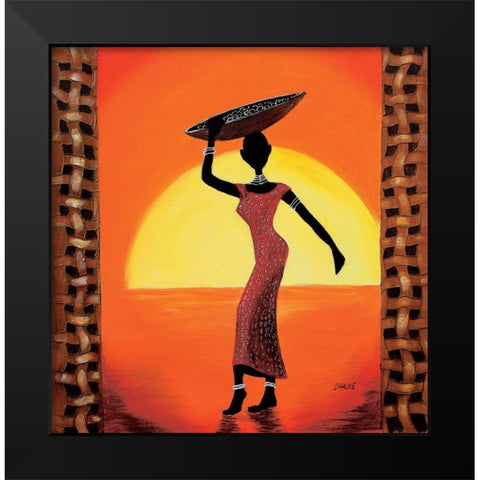 Cooking Girl II Black Modern Wood Framed Art Print by Dahlke, Izabella