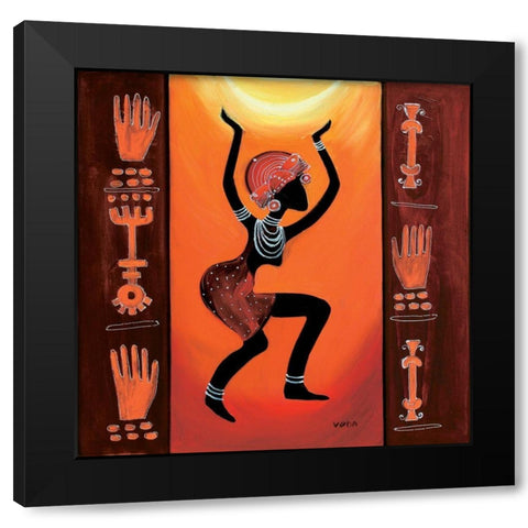 Turning Girl Black Modern Wood Framed Art Print with Double Matting by Veda