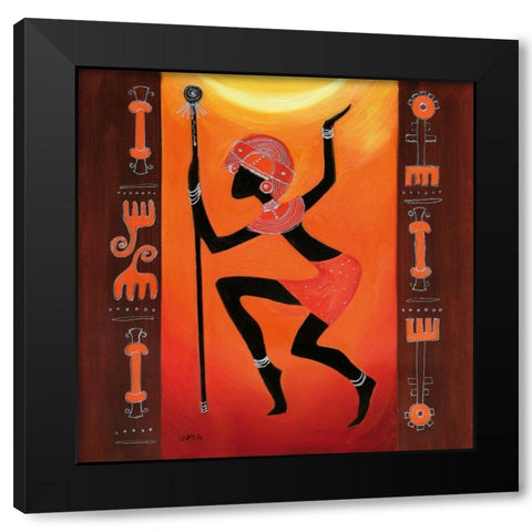 Turning Man Black Modern Wood Framed Art Print by Veda