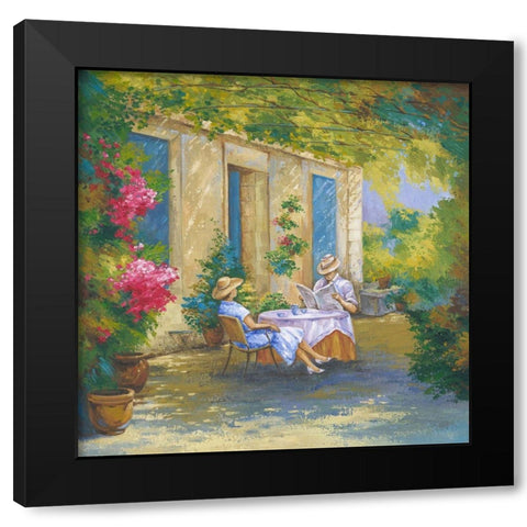 Afternoon Relax Black Modern Wood Framed Art Print with Double Matting by Borisova, Irina