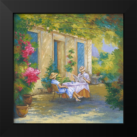 Afternoon Relax Black Modern Wood Framed Art Print by Borisova, Irina