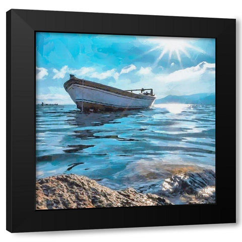Beautiful Day at Sea Black Modern Wood Framed Art Print by Medeiros, Celito