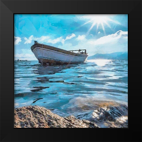 Beautiful Day at Sea Black Modern Wood Framed Art Print by Medeiros, Celito