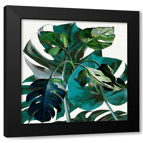 Very Green Leaves Black Modern Wood Framed Art Print by Medeiros, Celito