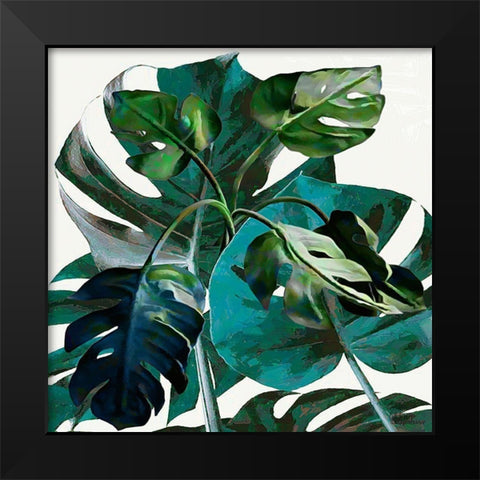 Very Green Leaves Black Modern Wood Framed Art Print by Medeiros, Celito