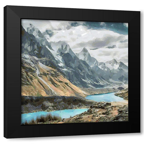 Lake in the Rocky Mountains Black Modern Wood Framed Art Print by Medeiros, Celito
