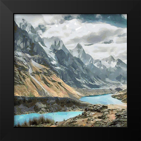 Lake in the Rocky Mountains Black Modern Wood Framed Art Print by Medeiros, Celito
