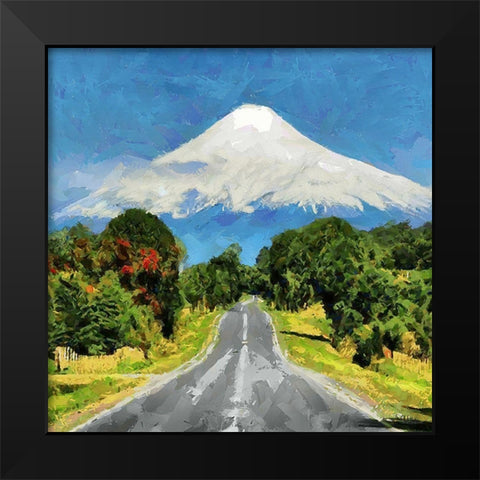 Mountain Fuji Black Modern Wood Framed Art Print by Medeiros, Celito