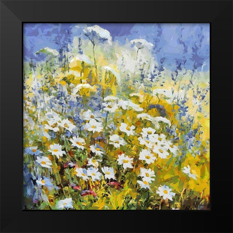 Meadow Flowers II Black Modern Wood Framed Art Print by Medeiros, Celito