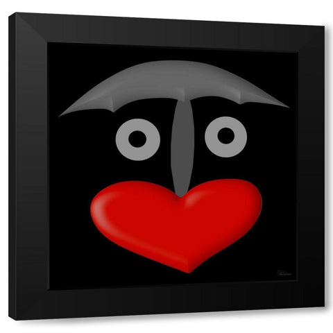 Face BW1 Black Modern Wood Framed Art Print with Double Matting by Medeiros, Celito