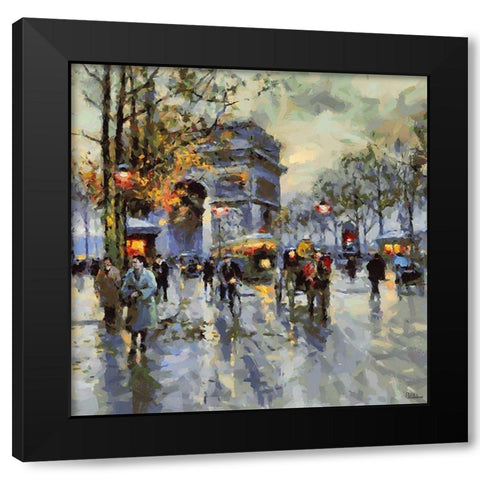 Romantic Paris III Black Modern Wood Framed Art Print by Medeiros, Celito