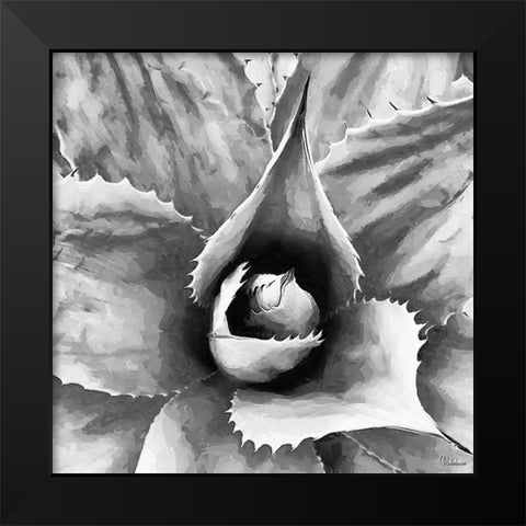 Leaves BW2 Black Modern Wood Framed Art Print by Medeiros, Celito