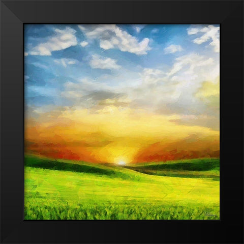 Sunrise over the Meadow Black Modern Wood Framed Art Print by Medeiros, Celito