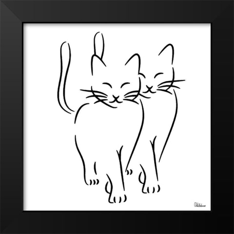 Two cats II Black Modern Wood Framed Art Print by Medeiros, Celito