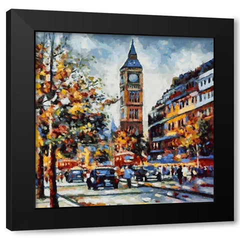 London Variations III Black Modern Wood Framed Art Print by Medeiros, Celito