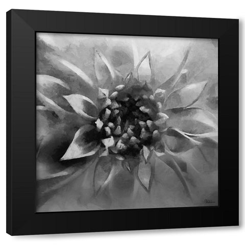 Leaves BW4 Black Modern Wood Framed Art Print with Double Matting by Medeiros, Celito