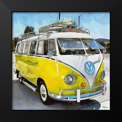 Good Old VW Van I Black Modern Wood Framed Art Print by Medeiros, Celito