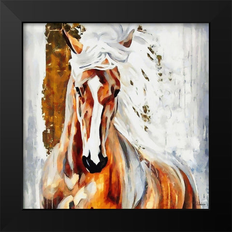 Beautiful Horse Black Modern Wood Framed Art Print by Medeiros, Celito