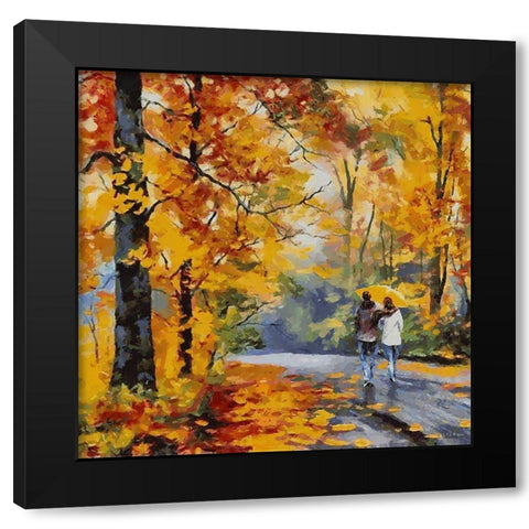 Romantic Path II Black Modern Wood Framed Art Print with Double Matting by Medeiros, Celito