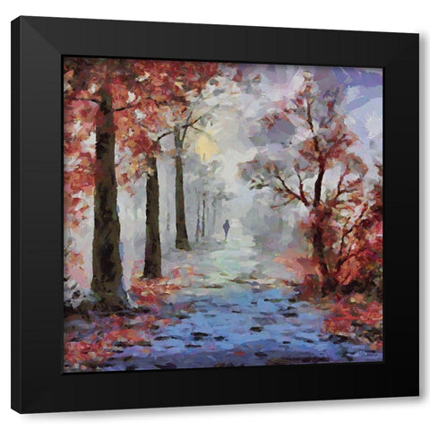 Romantic Path III Black Modern Wood Framed Art Print with Double Matting by Medeiros, Celito