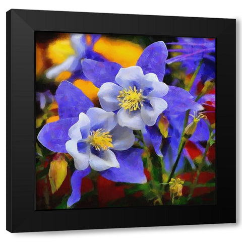 Purple Orchid Black Modern Wood Framed Art Print by Medeiros, Celito