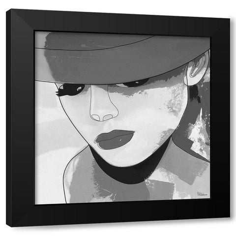 Face BW2 Black Modern Wood Framed Art Print by Medeiros, Celito